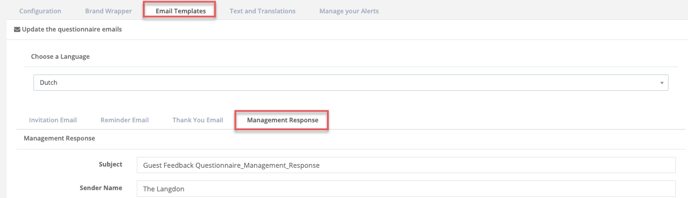 quest - email templates - management response