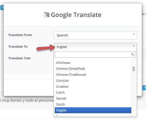 reviews - view - translate to