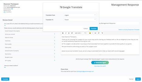 Guest Response translate