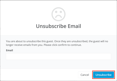 Unsubscribe Guest Email