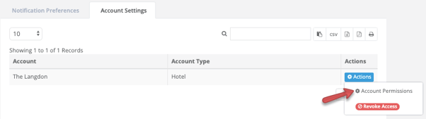 Users - Account Settings - account permissions